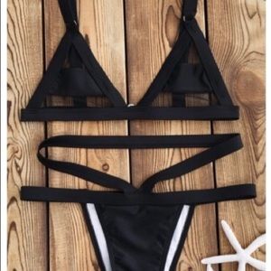 Black Mesh Panel Bikini